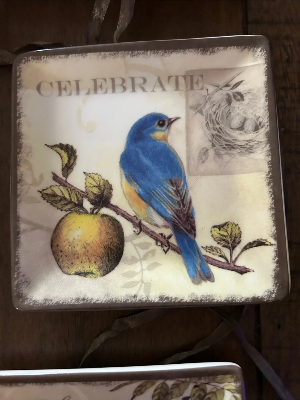 Source Unknown Birds Wall Art Panel - Blue, Yellow, Red, Brown